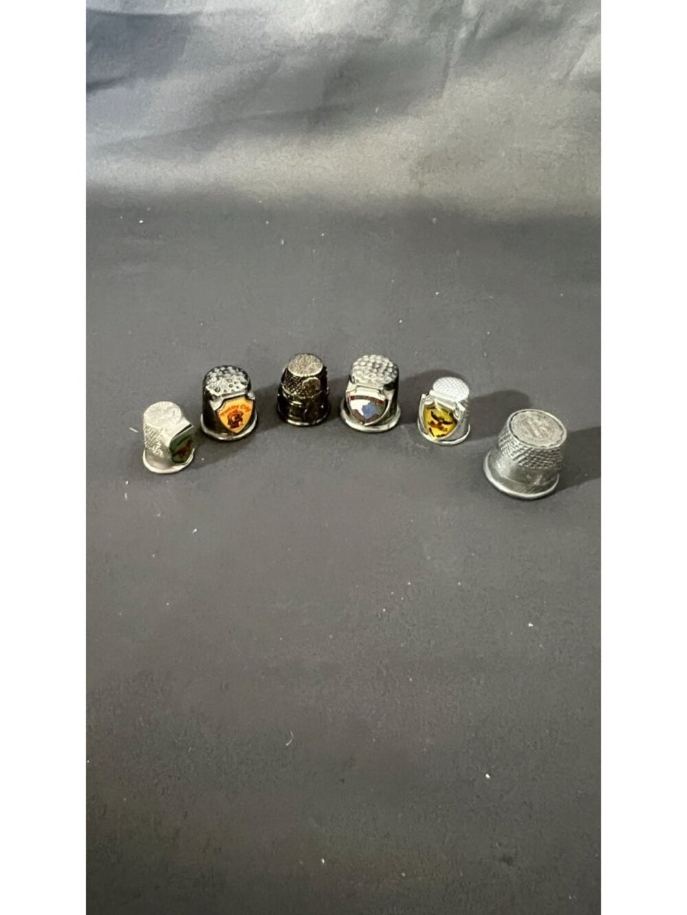 Collectible Souvenir Thimbles Lot Of 6 Vintage Designs & Themes